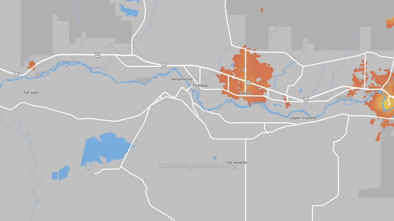 Bike Grade map of 87416, NM