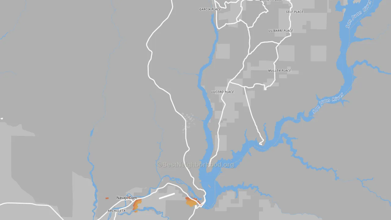 Bike Grade map of 87419, NM