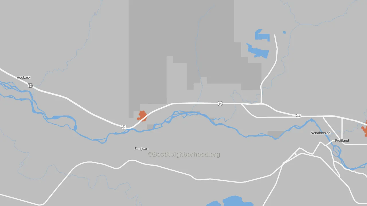 Bike Grade map of 87421, NM