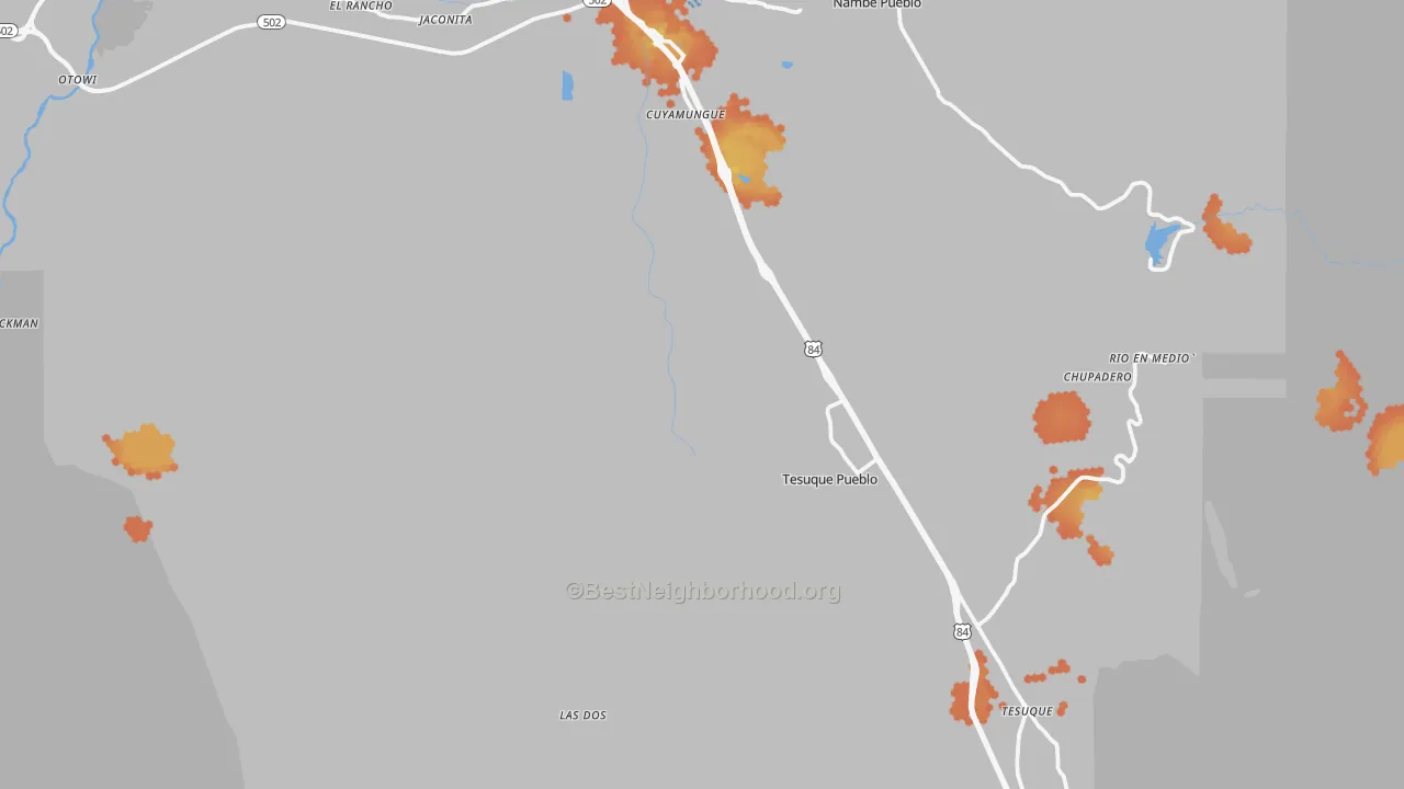 Bike Grade map of 87506, NM