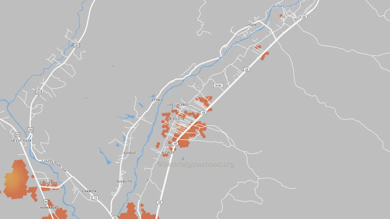 Bike Grade map of 87511, NM