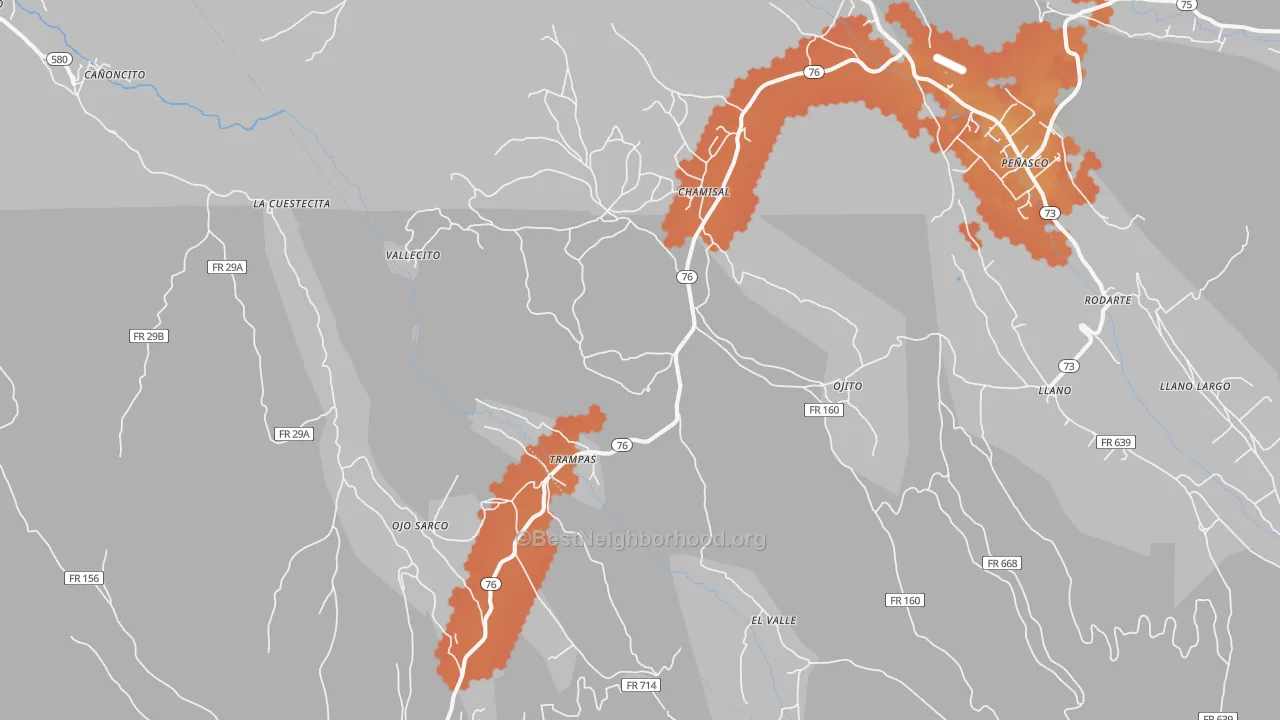 Bike Grade map of 87521, NM
