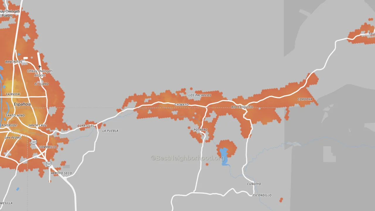 Bike Grade map of 87522, NM
