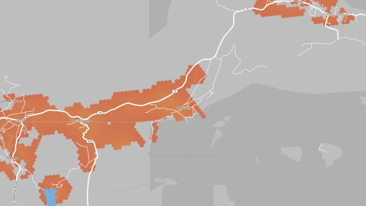 Bike Grade map of 87523, NM