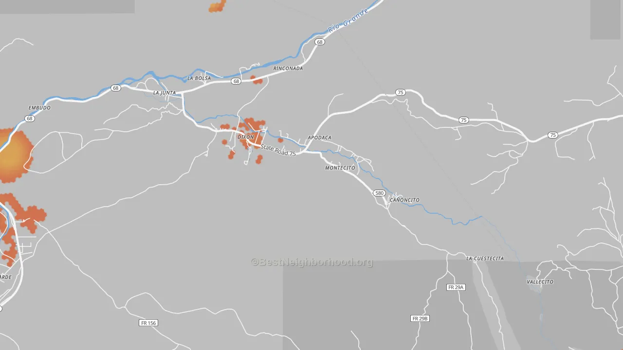 Bike Grade map of 87527, NM