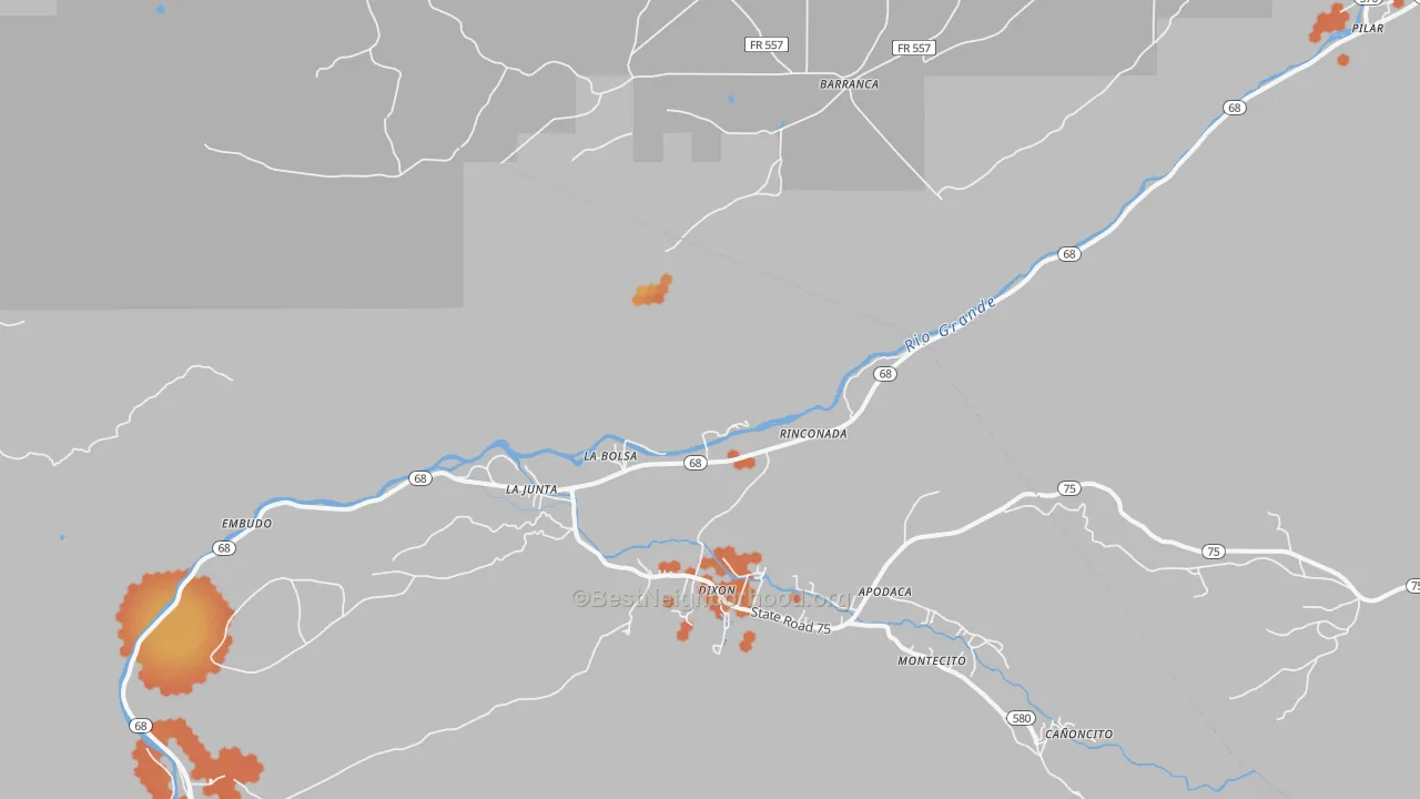Bike Grade map of 87531, NM