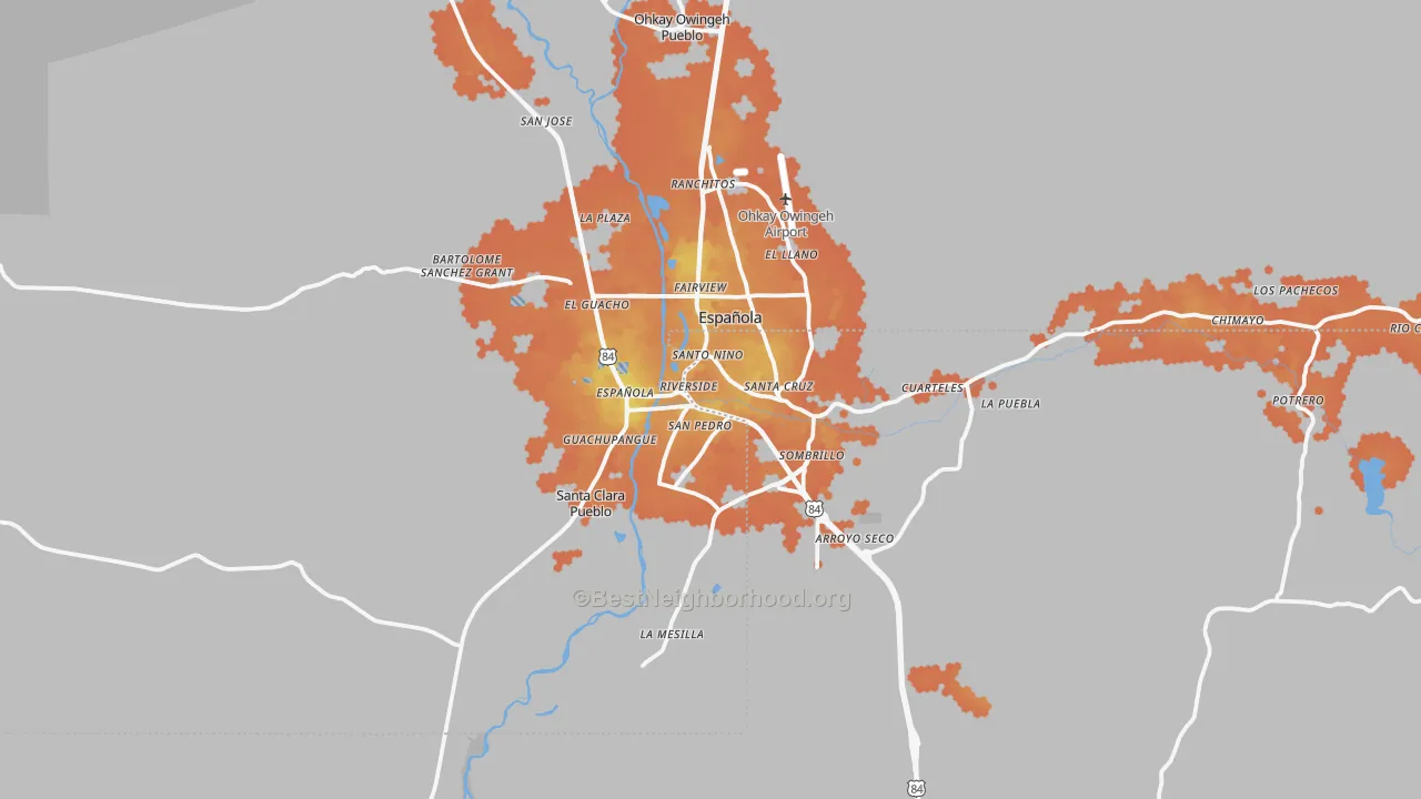 Bike Grade map of 87532, NM