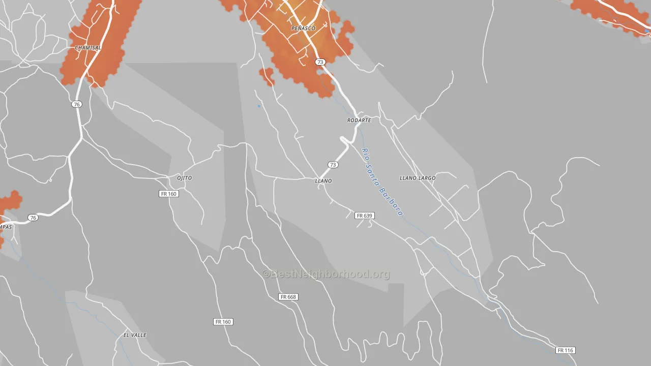 Bike Grade map of 87543, NM