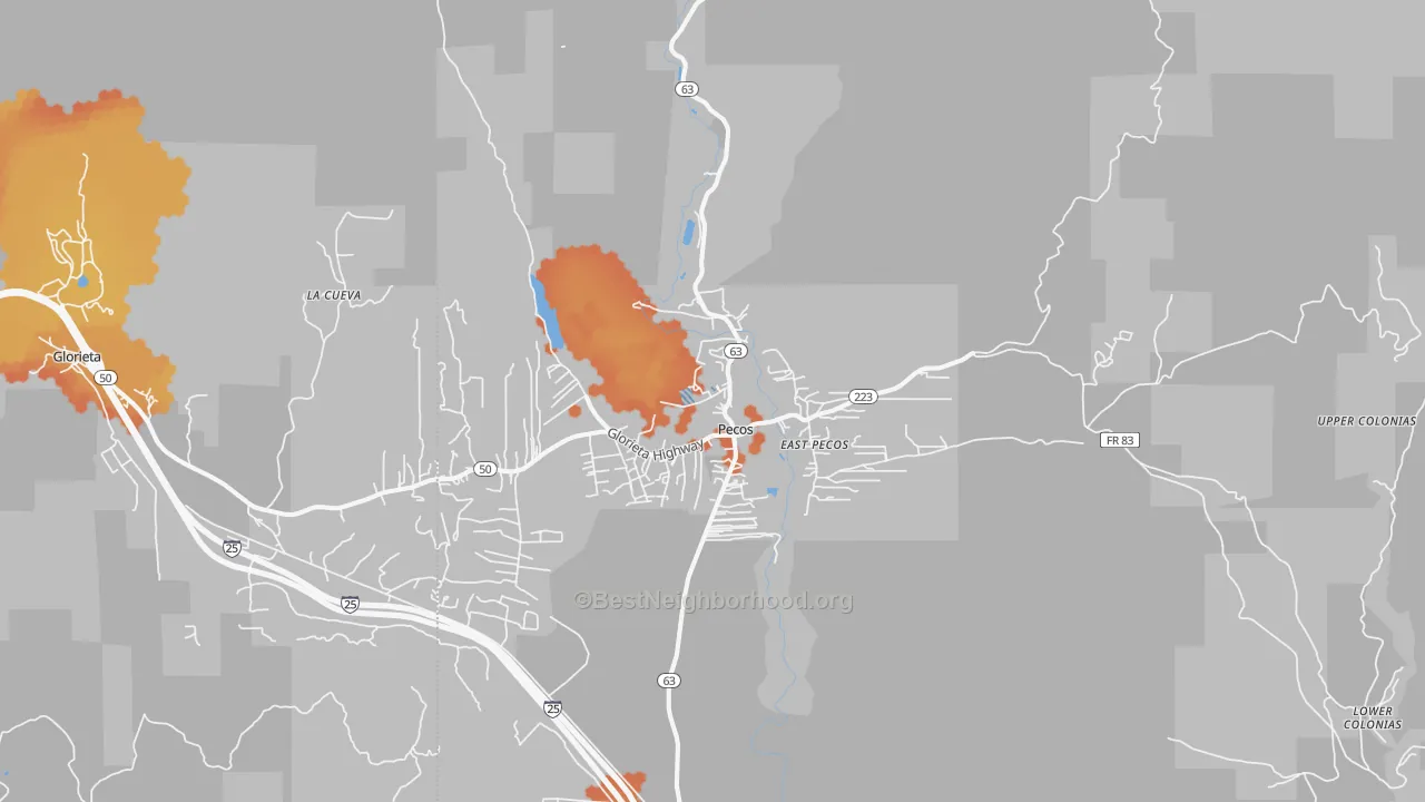 Bike Grade map of 87552, NM