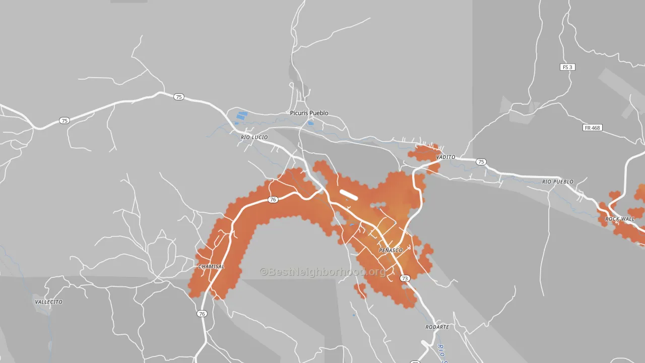 Bike Grade map of 87553, NM