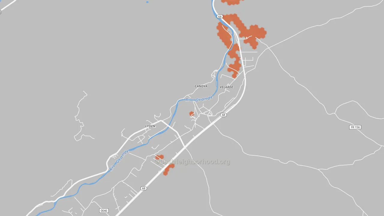 Bike Grade map of 87582, NM