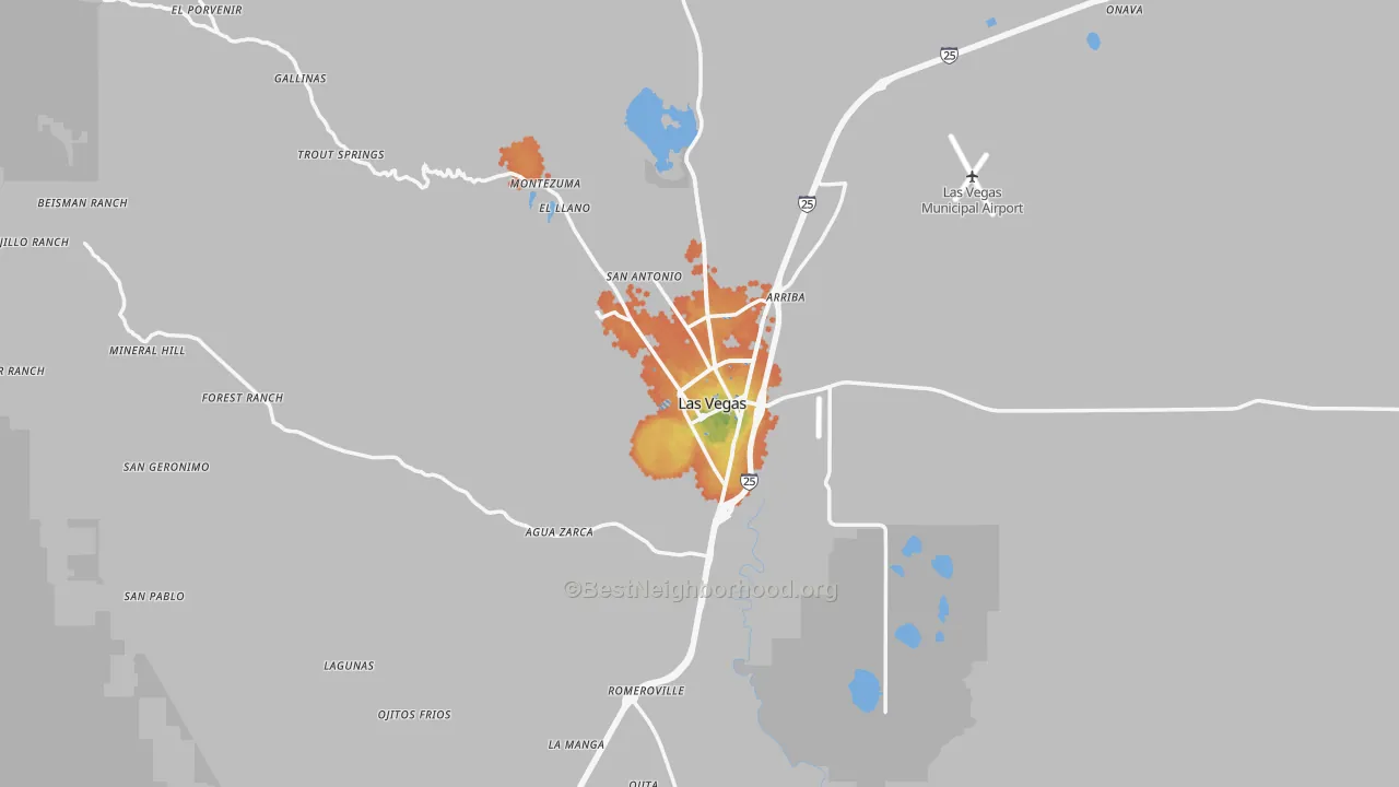 Bike Grade map of 87701, NM