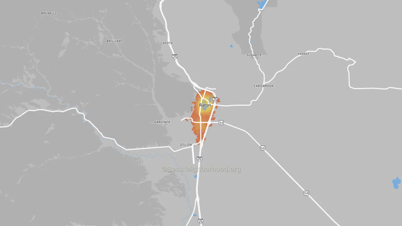 Bike Grade map of 87740, NM