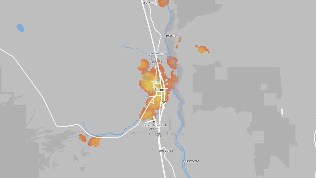 Bike Grade map of 87801, NM