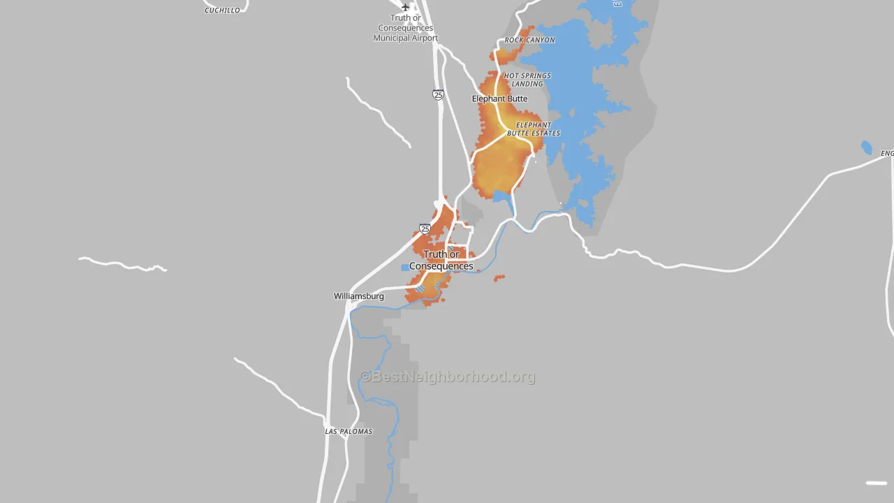 Bike Grade map of 87901, NM