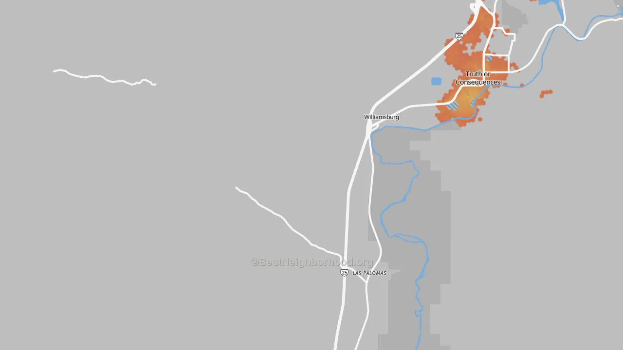 Bike Grade map of 87942, NM