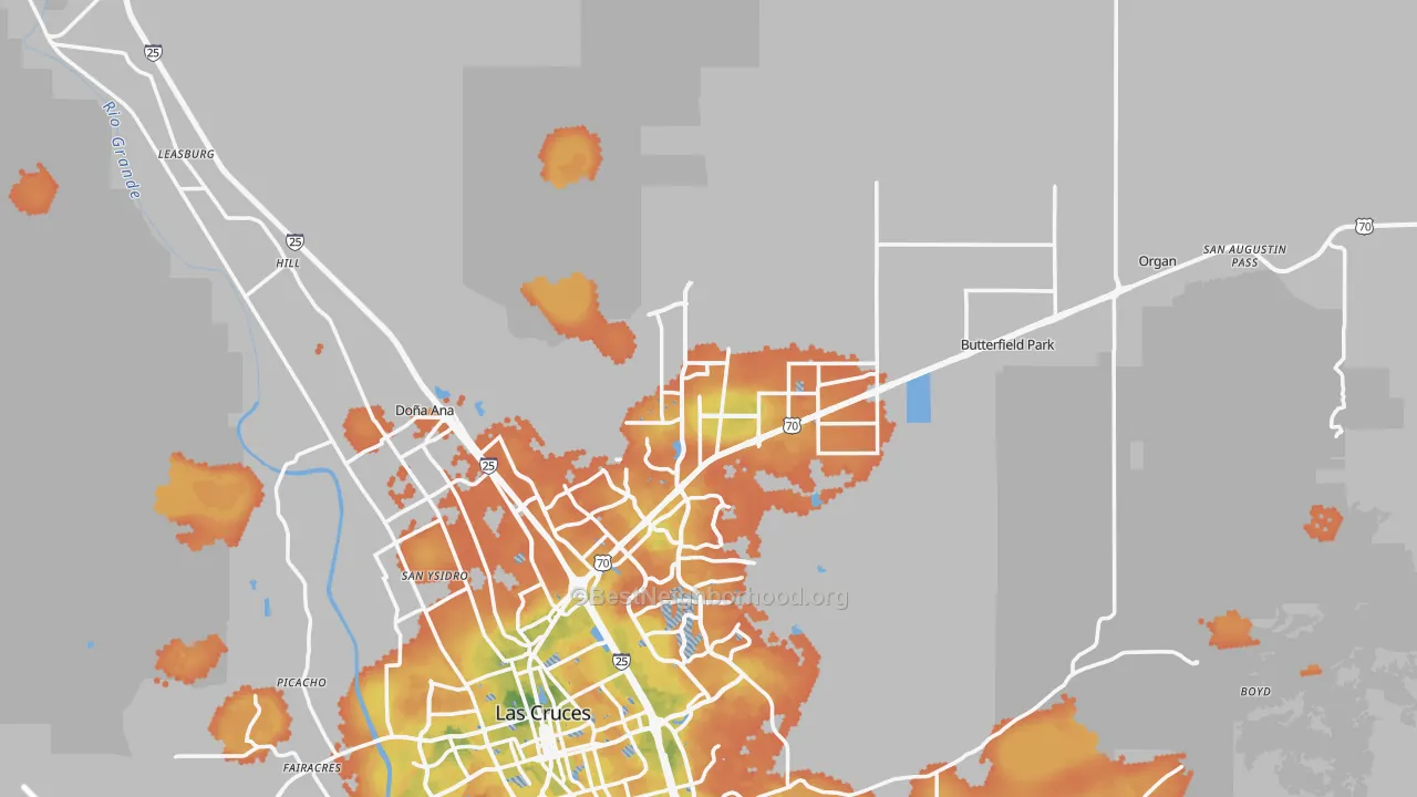 Bike Grade map of 88012, NM