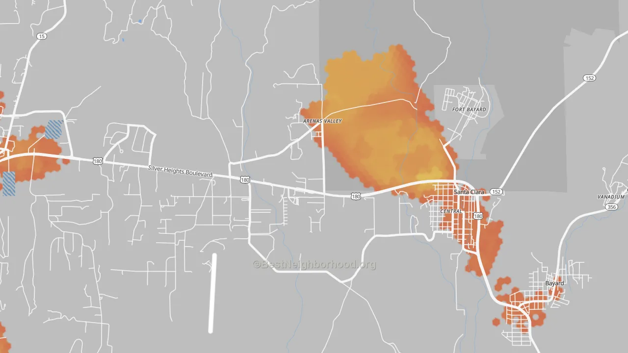 Bike Grade map of 88022, NM