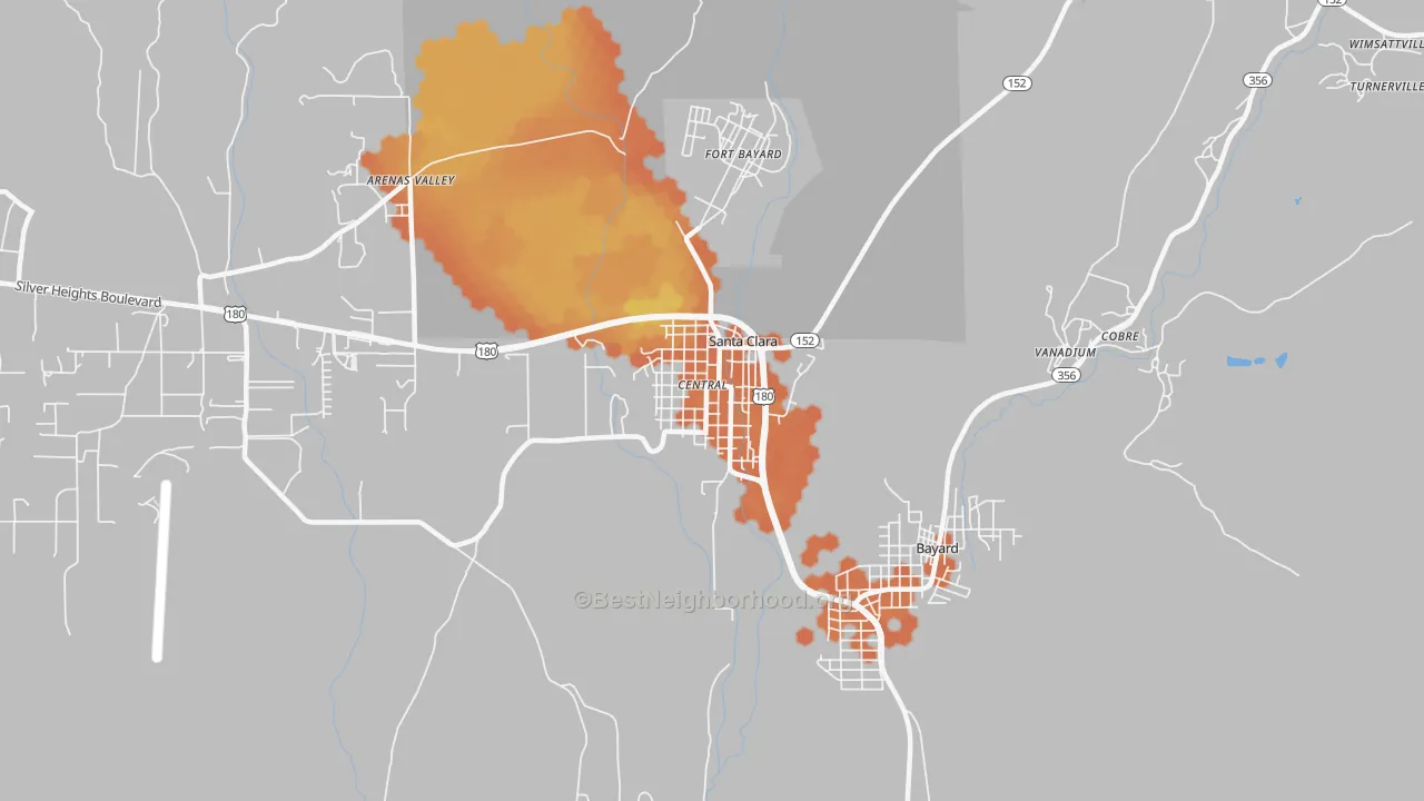 Bike Grade map of 88026, NM