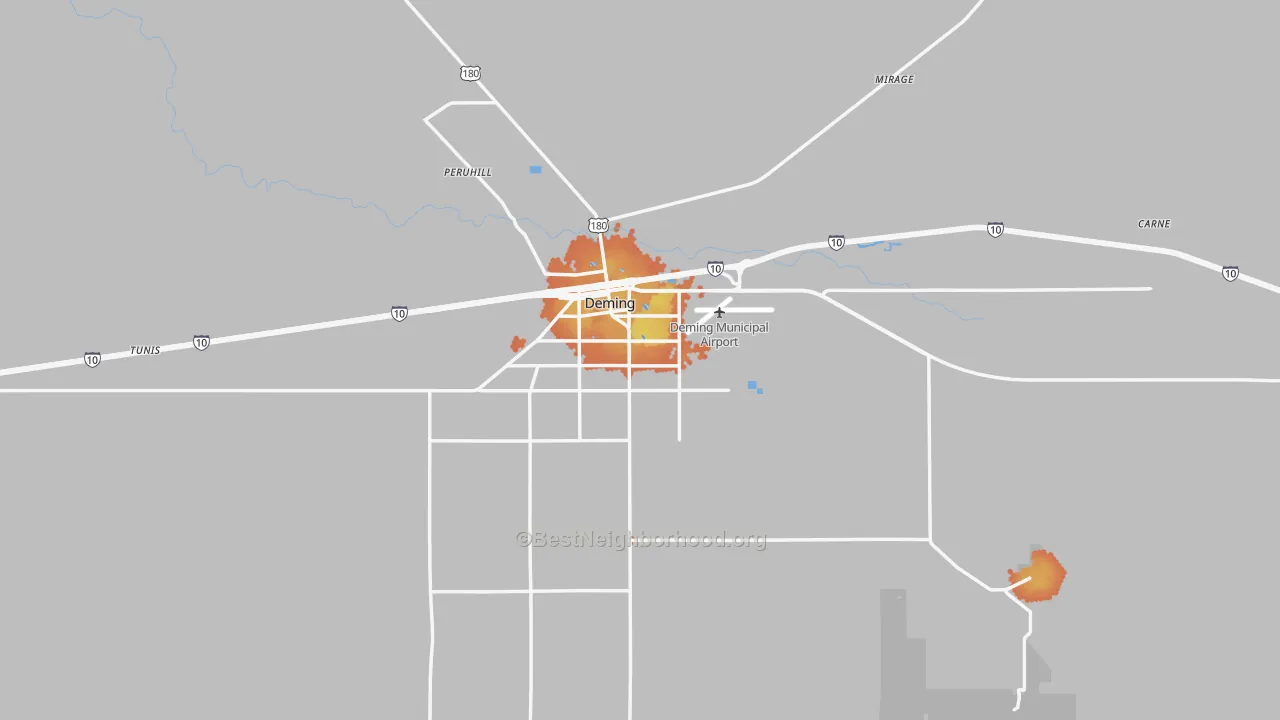 Bike Grade map of 88030, NM