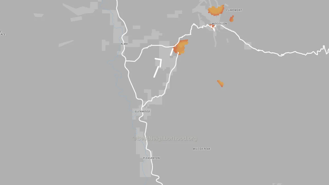 Bike Grade map of 88039, NM