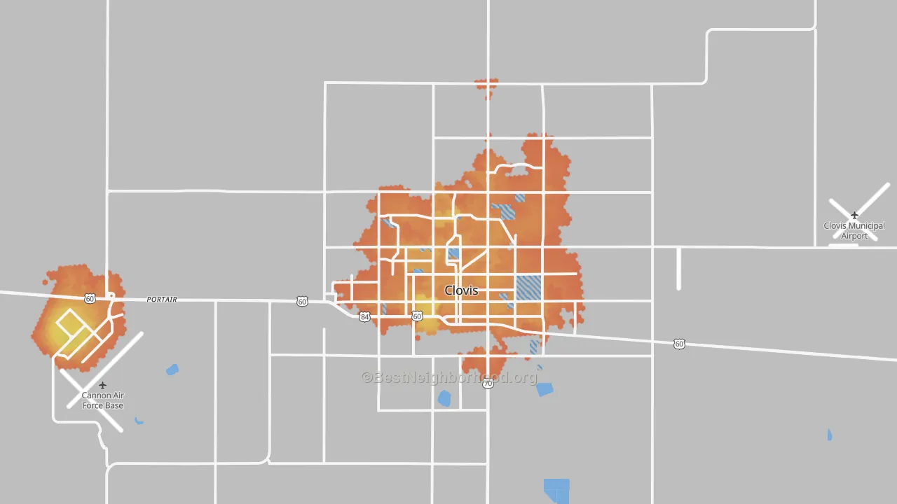 Bike Grade map of 88101, NM