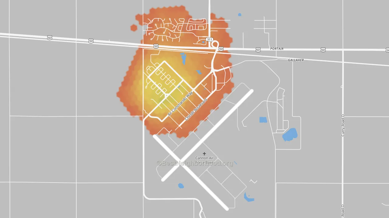 Bike Grade map of 88103, NM