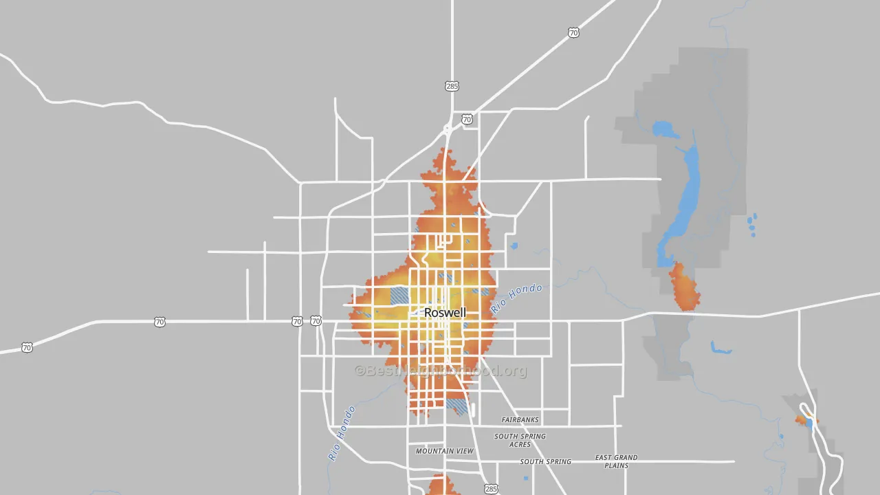 Bike Grade map of 88201, NM