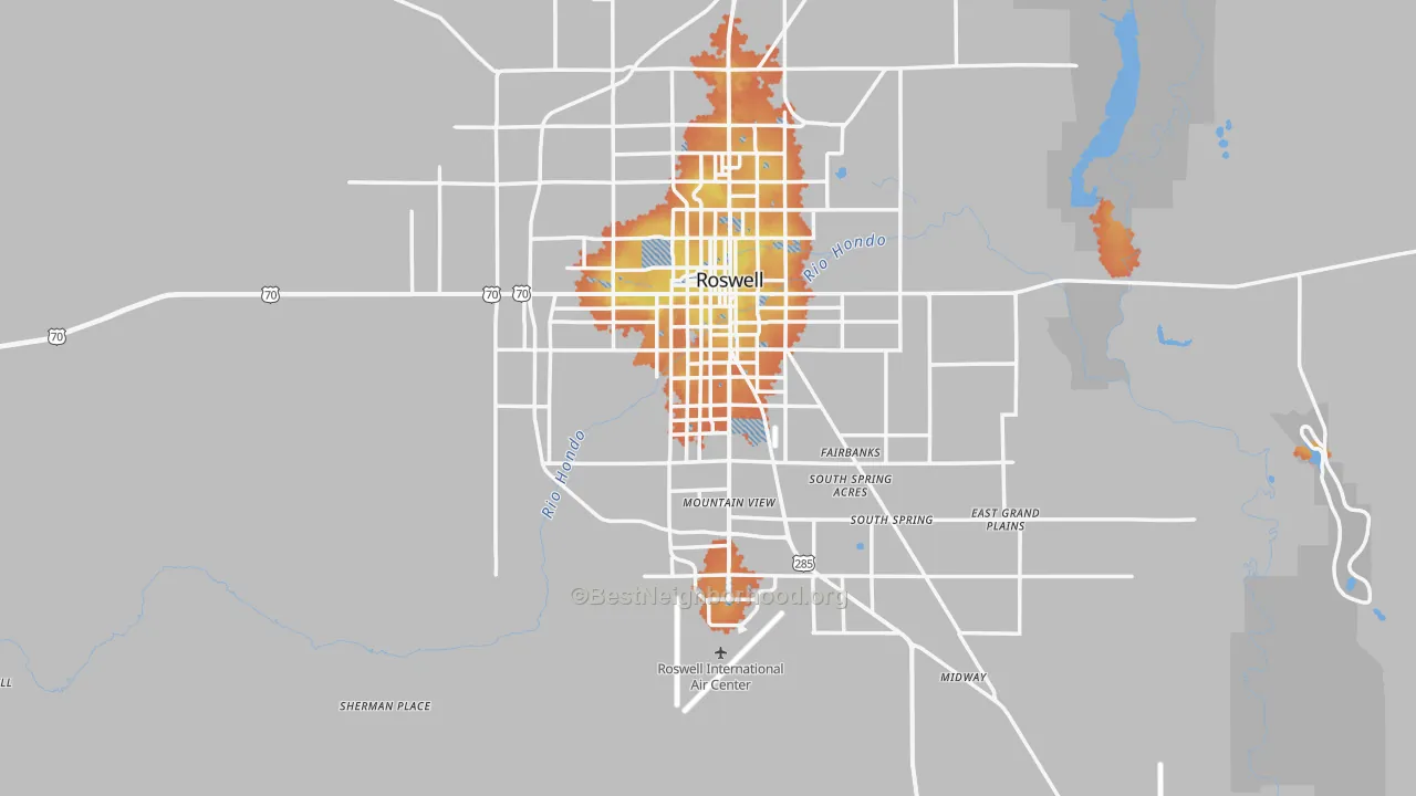 Bike Grade map of 88203, NM