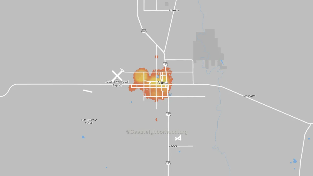 Bike Grade map of 88210, NM