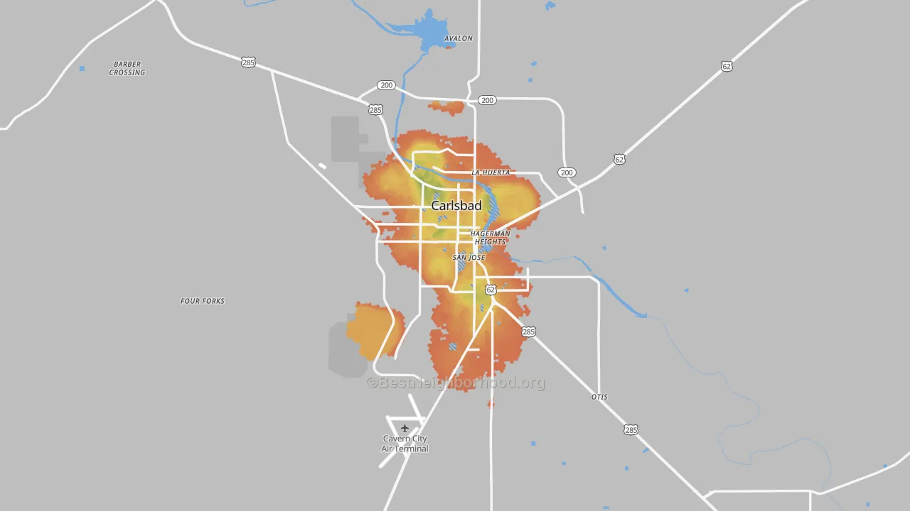 Bike Grade map of 88220, NM