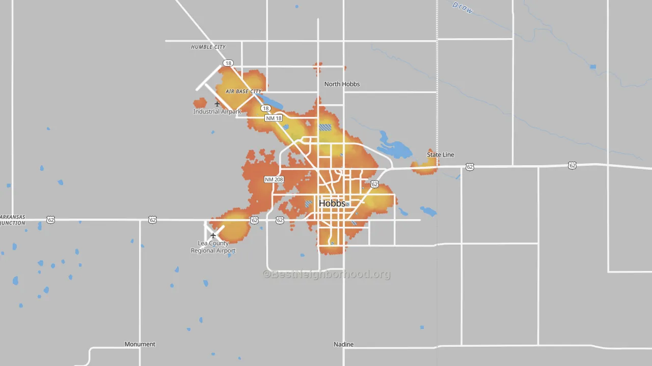 Bike Grade map of 88240, NM