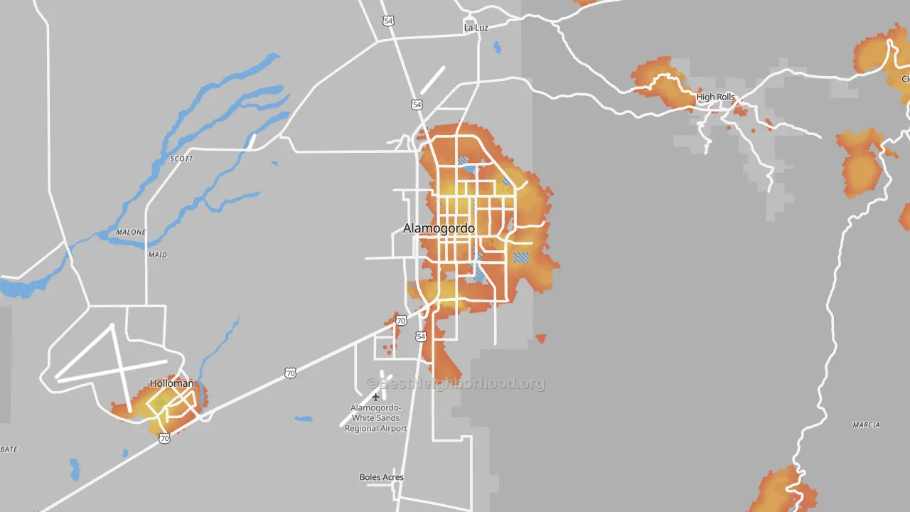 Bike Grade map of 88310, NM