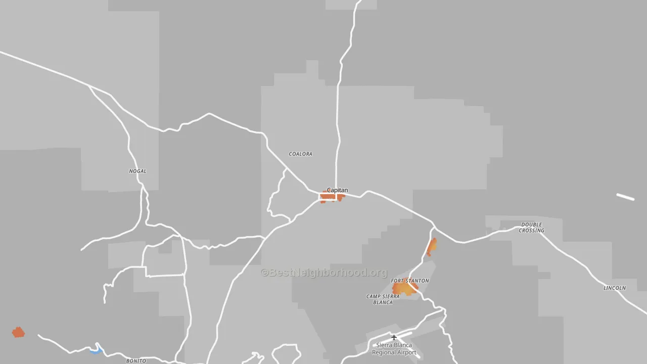Bike Grade map of 88316, NM