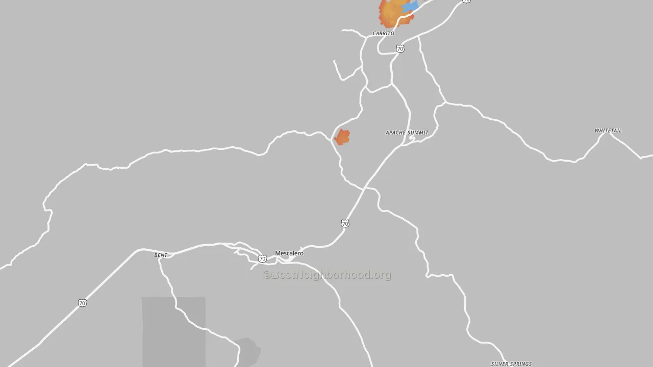 Bike Grade map of 88340, NM