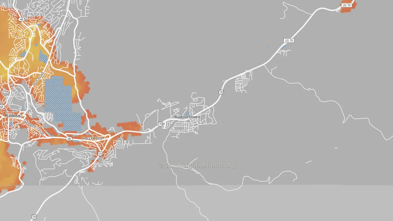 Bike Grade map of 88346, NM