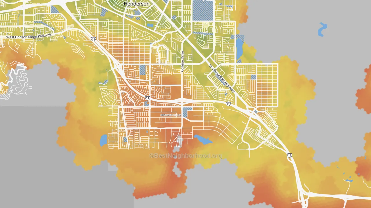 Bike Grade map of 89002, NV