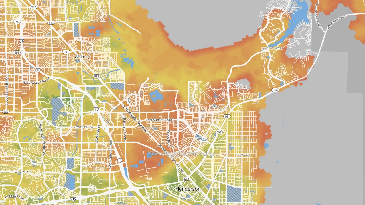 Bike Grade map of 89011, NV