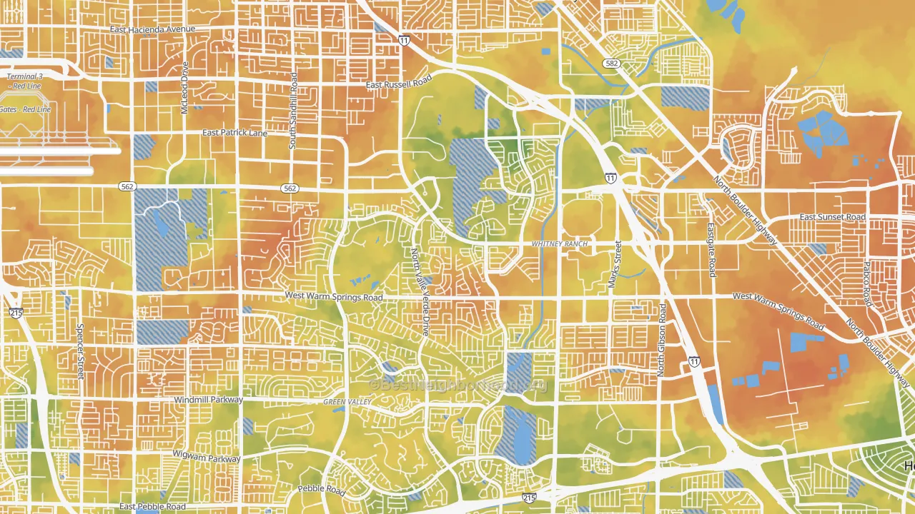 Bike Grade map of 89014, NV