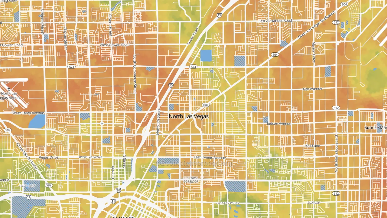 Bike Grade map of 89030, NV
