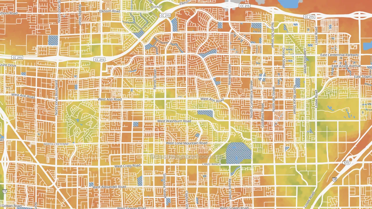 Bike Grade map of 89031, NV