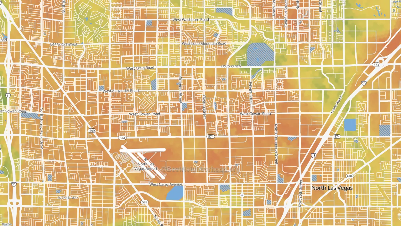 Bike Grade map of 89032, NV