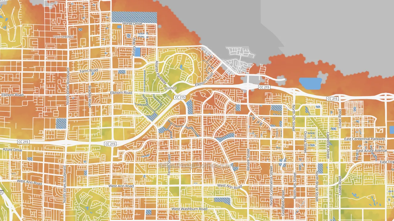 Bike Grade map of 89084, NV