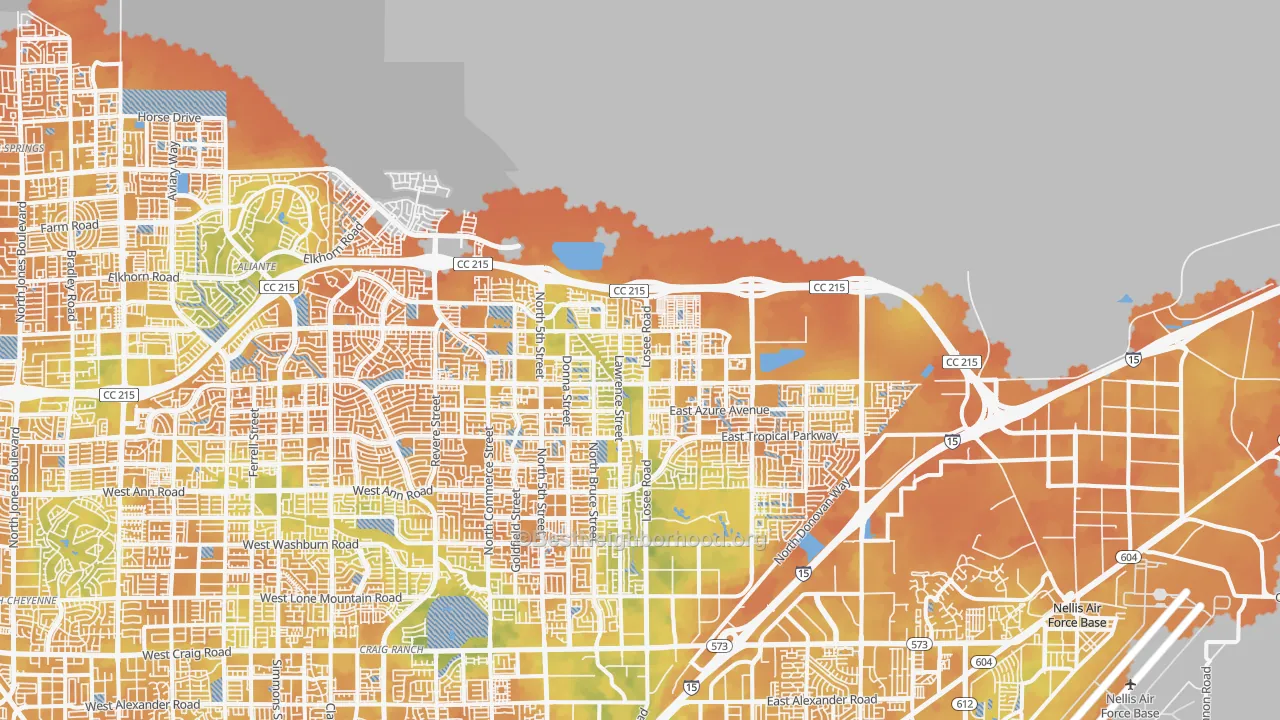 Bike Grade map of 89086, NV