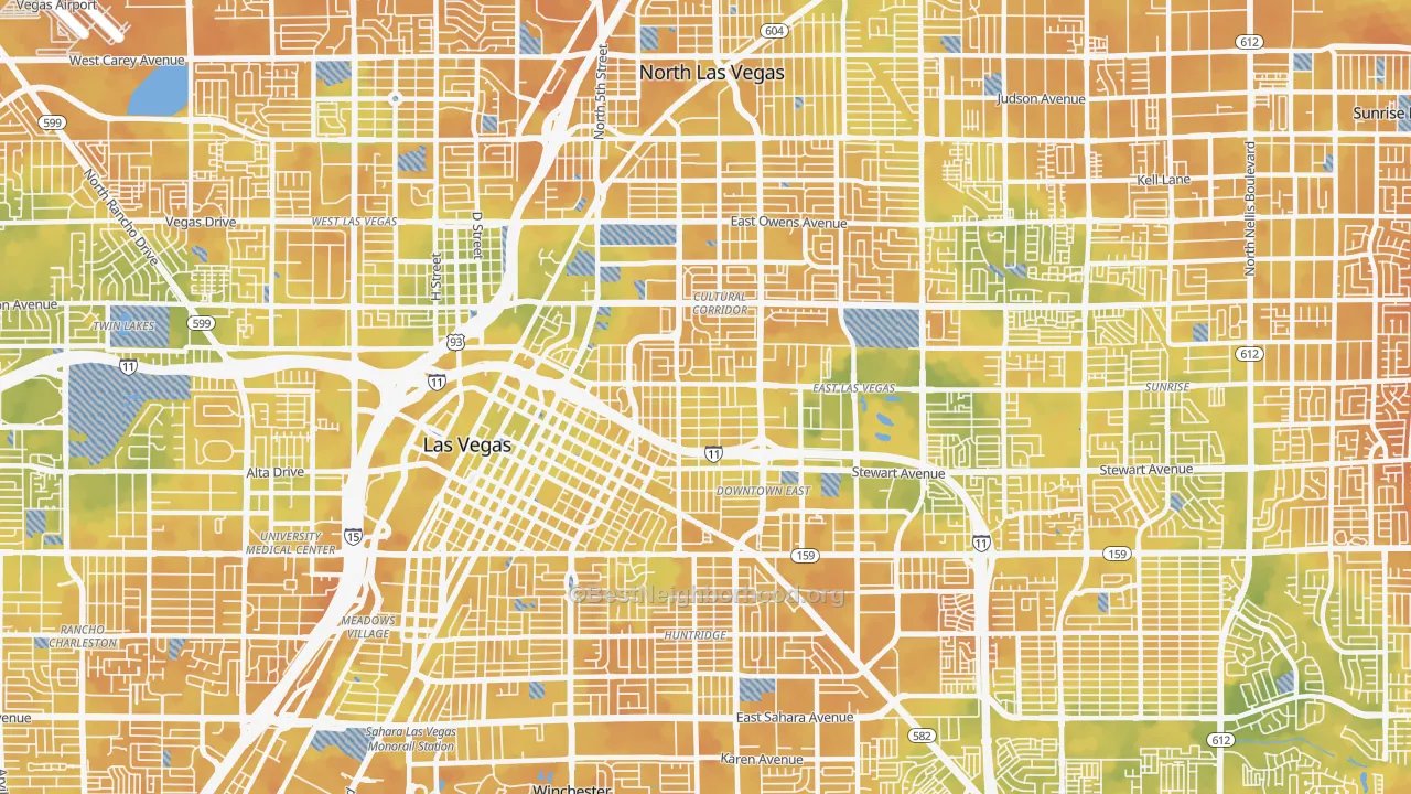Bike Grade map of 89101, NV