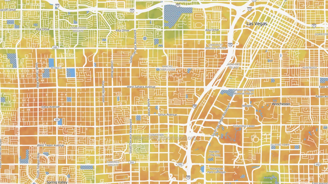 Bike Grade map of 89102, NV