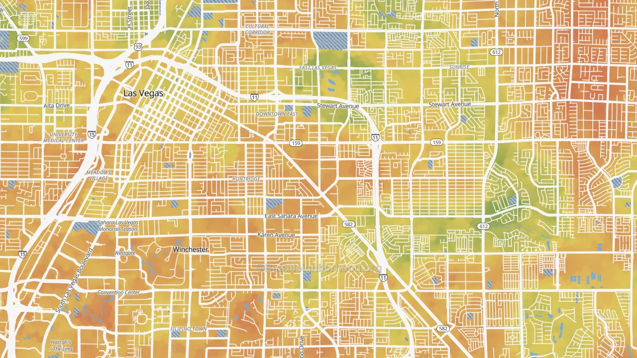 Bike Grade map of 89104, NV