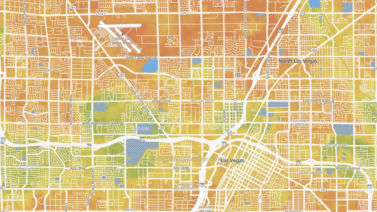 Bike Grade map of 89106, NV