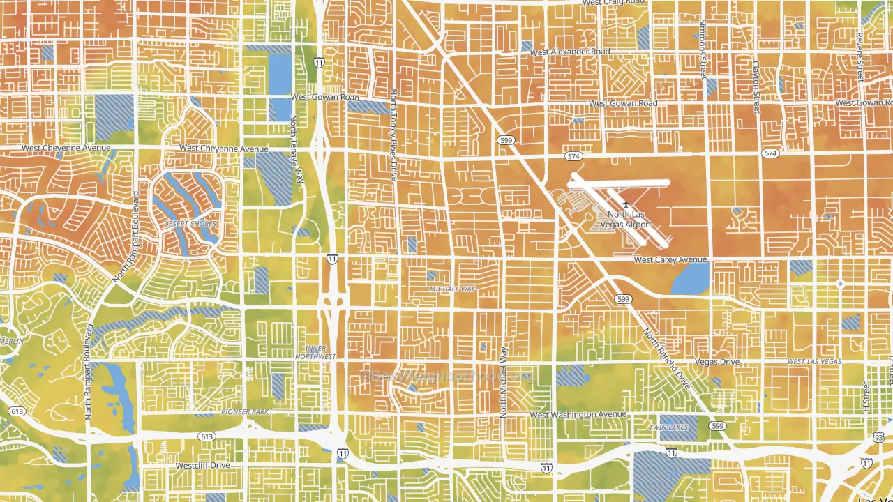 Bike Grade map of 89108, NV