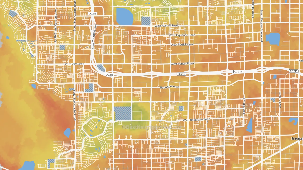 Bike Grade map of 89113, NV